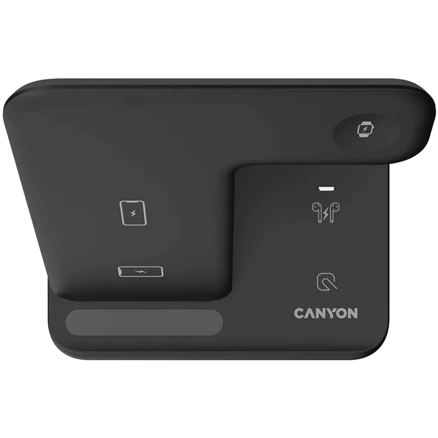 Canyon - Ασύρματος φορτιστής 3σε1 μαύρο