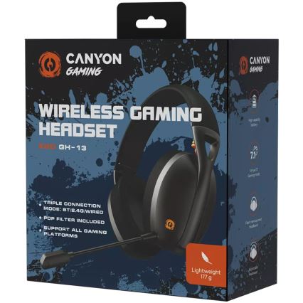 Canyon - Ασύρματα ακουστικά με μικρόφωνο 400 mAh μαύρο