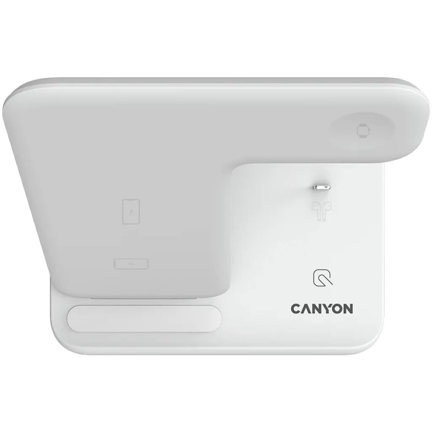 Canyon - Ασύρματος φορτιστής 3σε1 λευκό
