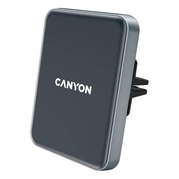 Canyon - Μαγνητική βάση αυτοκινήτου για κινητό με ασύρματη φόρτιση λειτουργία Qi 5V γωνιακή μαύρο