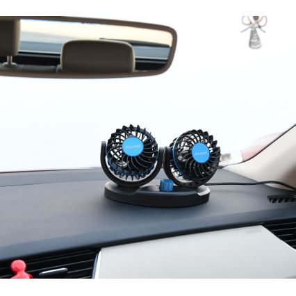 Car dashboard fan with USB 3W/5V μαύρο