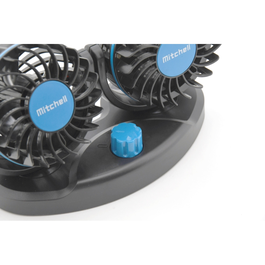 Car dashboard fan with USB 3W/5V μαύρο