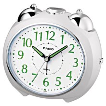 Casio - Επιτραπέζιο ρολόι με ξυπνητήρι 1xLR14 λευκό/χρώμιο