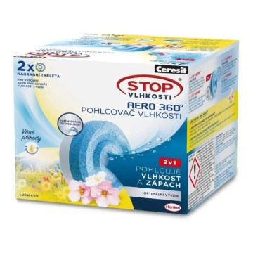 Ceresit - Ταμπλέτες για αφυγραντήρα 2 σε 1 AERO 360° 2x 450 g άρωμα λιβαδιού