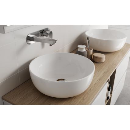 Cersanit K116-047-ECO - Νιπτήρας για τοποθέτηση επάνω στον πάγκο MODUO Ø 35 cm κεραμικό/γυαλιστερό λευκό