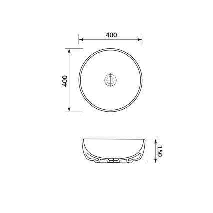 Cersanit K116-048-ECO - Επιτραπέζιος νιπτήρας MODUO Ø 40 εκ. κεραμικός/γυαλιστερό λευκό