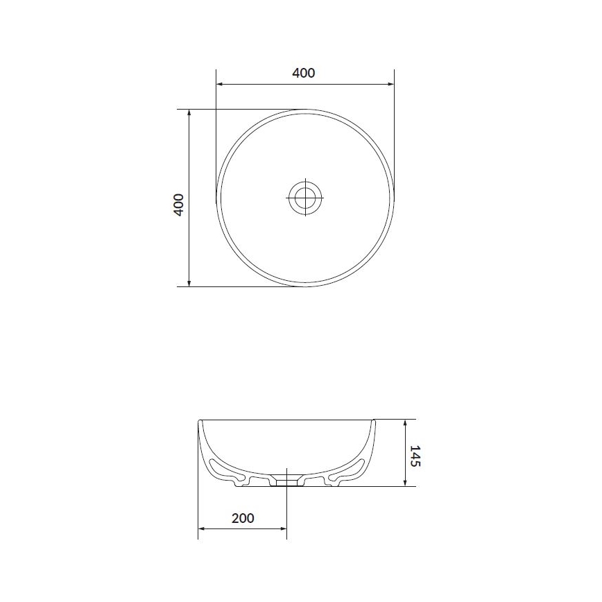 Cersanit K116-048 - Εντοιχιζόμενο νιπτήρας MODUO διάμετρος 40 εκ. κεραμικό/γυαλιστερό λευκό