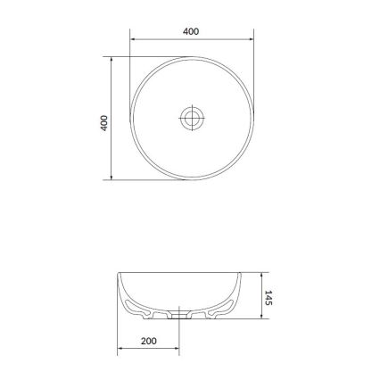 Cersanit K116-048 - Εντοιχιζόμενο νιπτήρας MODUO διάμετρος 40 εκ. κεραμικό/γυαλιστερό λευκό