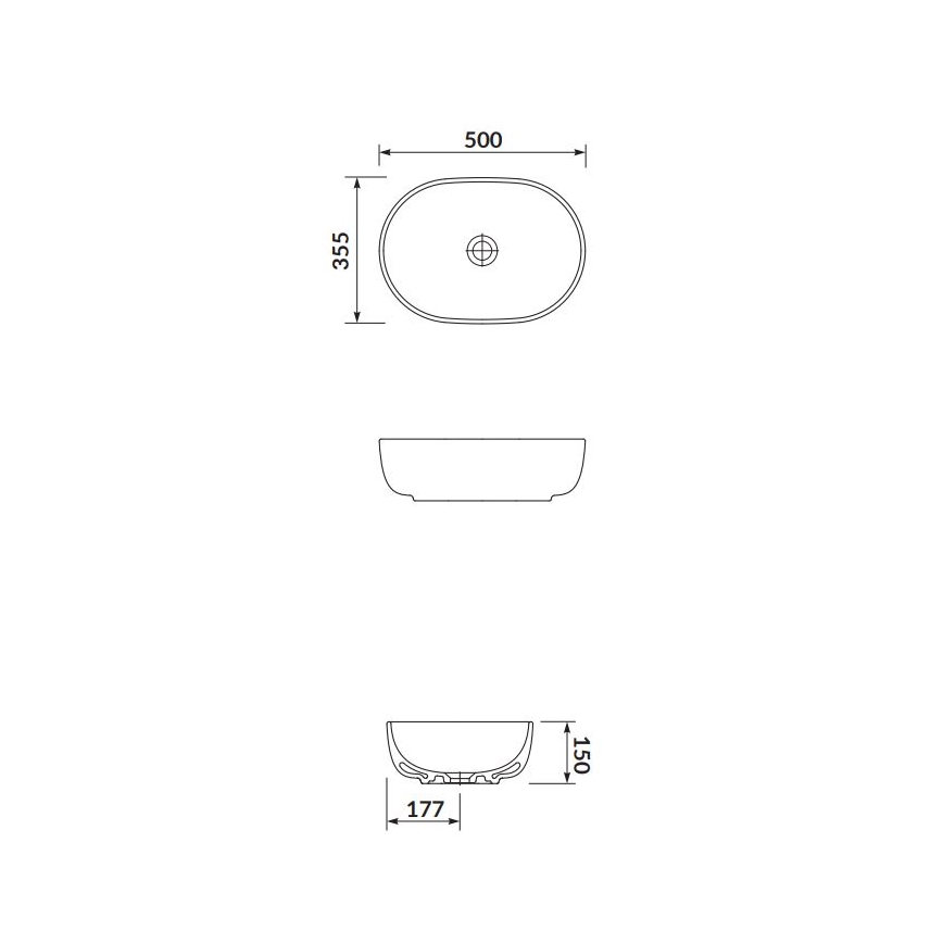 Cersanit K116-049 - Νιπτήρας επιτραπέζιος MODUO 35,5x50 εκ. κεραμικός/γυαλιστερό λευκό