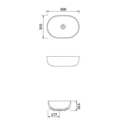 Cersanit K116-049 - Νιπτήρας μπάνιου MODUO 35,5x50 cm κεραμικός/γυαλιστερό λευκό