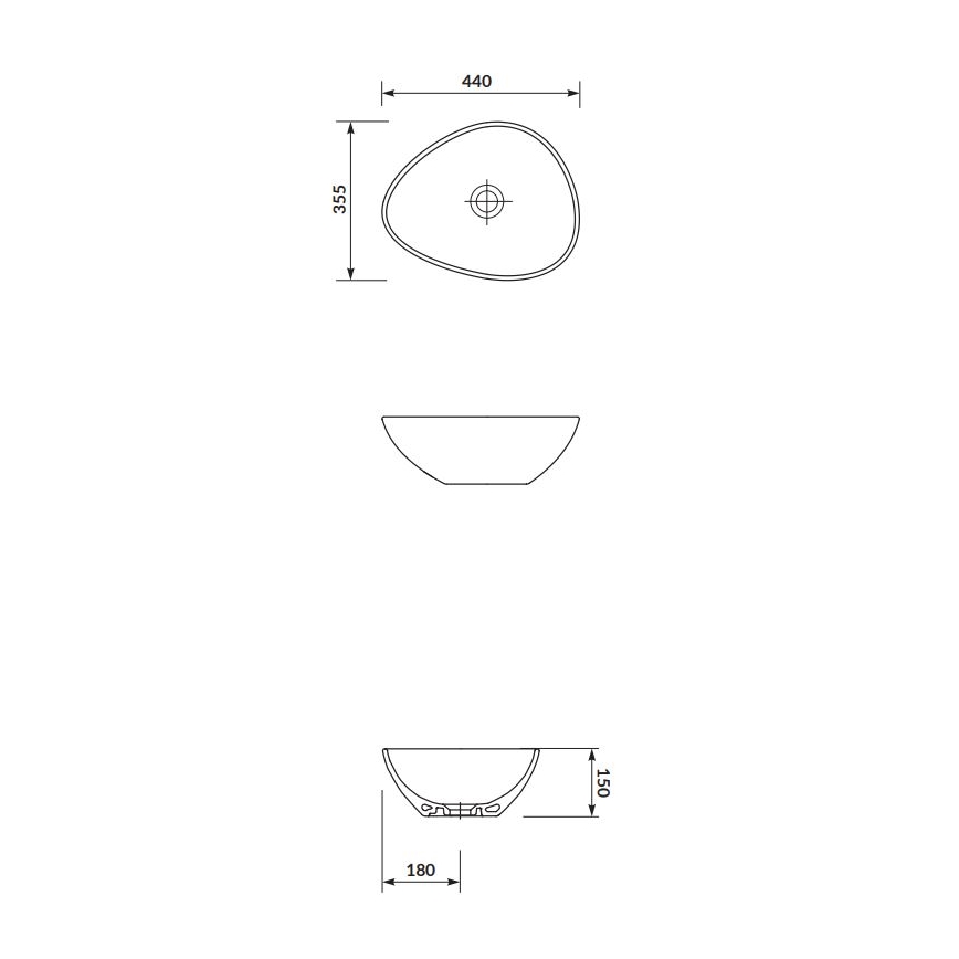 Cersanit K116-051 - Νιπτήρας για πάγκο MODUO 35,5x44 εκ. κεραμικός/γυαλιστερό λευκό