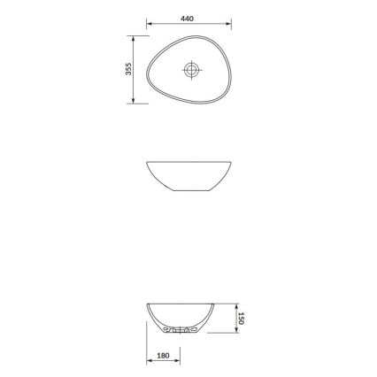Cersanit K116-051 - Νιπτήρας μπάνιου MODUO 35,5x44 cm κεραμικός/γυαλιστερό λευκό