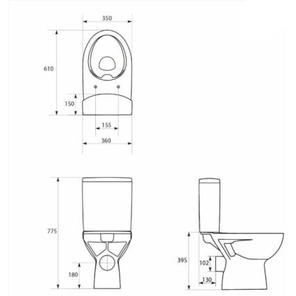 Cersanit K27-062 - Επιδαπέδιο WC PARVA κεραμικό/λευκό