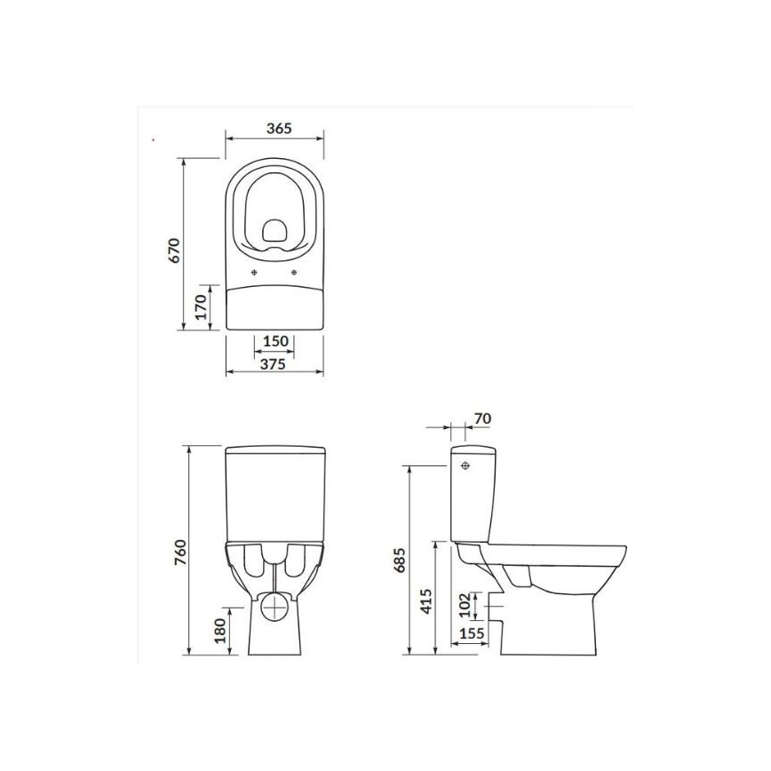 Cersanit K35-037 - Επιδαπέδιο WC με κάθισμα CITY κεραμικό/λευκό