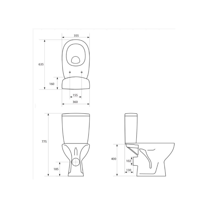 Cersanit K667-052 - Επιδαπέδιο λεκάνη WC με κάθισμα ARTECO, κεραμική/λευκή