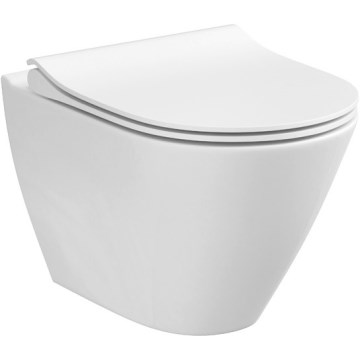 Cersanit K701-104 - Κρεμαστή λεκάνη WC με κάθισμα CITY OVAL κεραμικό/λευκό