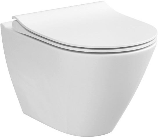 Cersanit K701-104 - Λεκάνη κρεμαστή με κάλυμμα CITY OVAL κεραμική/λευκό