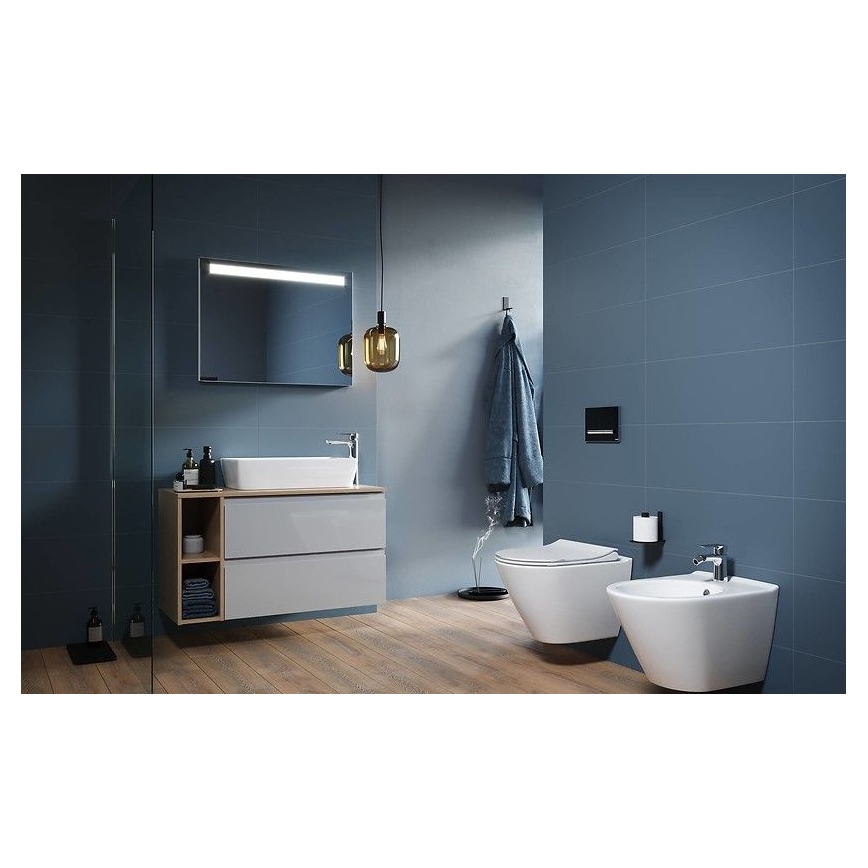 Cersanit K701-104 - Λεκάνη κρεμαστή με κάλυμμα CITY OVAL κεραμική/λευκό