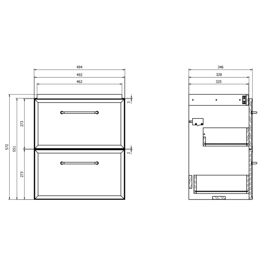 Cersanit S1021-007 - Επιτοίχιο έπιπλο μπάνιου κάτω από νιπτήρα MILLE SLIM 50x35 cm, χρώμα μέντας