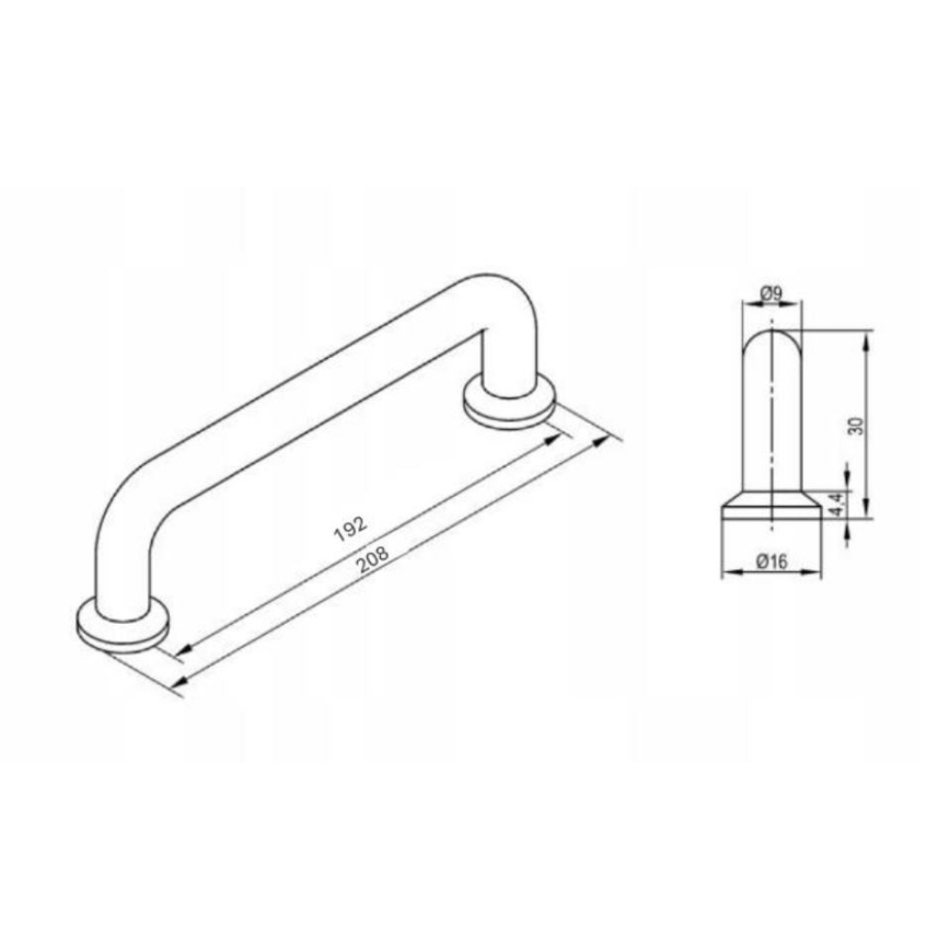 Cersanit S1021-017 - Λαβή επίπλων MILLE 20x3 cm, χρυσή