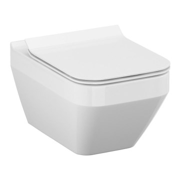 Cersanit S701-213-ECO - Επιτοίχια λεκάνη WC με κάθισμα CREA, κεραμική/λευκή