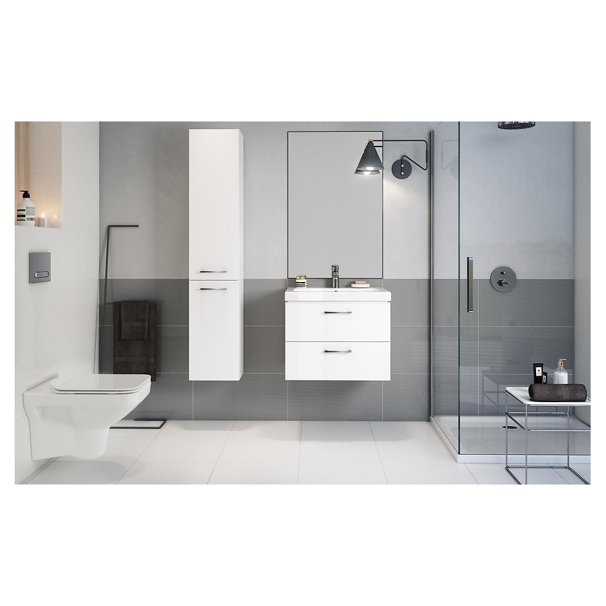 Cersanit S801-142-DSM - Κρεμαστή ντουλάπα μπάνιου με νιπτήρα ELODY PLUS 46x60 εκ. λευκή