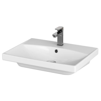 Cersanit S801-142-DSM - Κρεμαστή ντουλάπα μπάνιου με νιπτήρα ELODY PLUS 46x60 εκ. λευκή