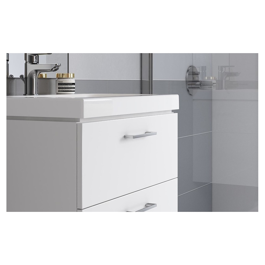 Cersanit S801-149-DSM - Κρεμαστό ντουλάπι μπάνιου με νιπτήρα LARA 80x46x45 cm λευκό