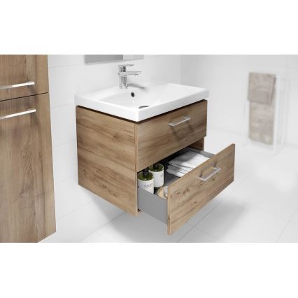 Cersanit S801-153-DSM - Κρεμαστή ντουλάπα μπάνιου με νιπτήρα ELIS 46x50 εκ. καρυδιά