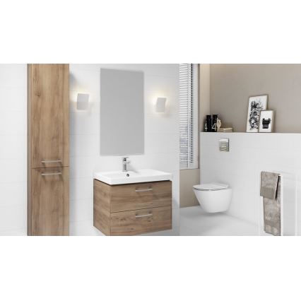 Cersanit S801-153-DSM - Κρεμαστή ντουλάπα μπάνιου με νιπτήρα ELIS 46x50 εκ. καρυδιά