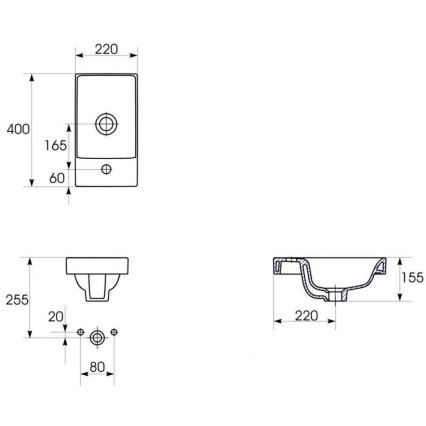 Cersanit S801-218-DSM - Κρεμαστό έπιπλο μπάνιου με νιπτήρα MODUO SLIM 40 εκ. γυαλιστερό λευκό