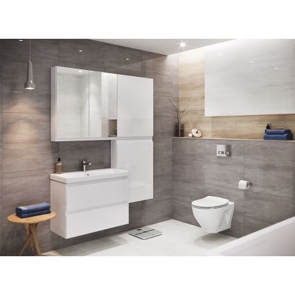 Cersanit S801-221-DSM - Κρεμαστό ντουλάπι μπάνιου με ενσωματωμένο νιπτήρα MODUO, 80x62x45 cm, γυαλιστερό λευκό