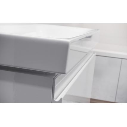 Cersanit S801-221-DSM - Κρεμαστό ντουλάπι μπάνιου με ενσωματωμένο νιπτήρα MODUO, 80x62x45 cm, γυαλιστερό λευκό