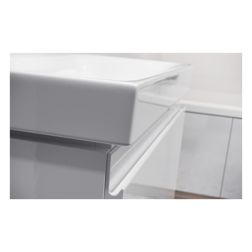 Cersanit S801-221-DSM - Κρεμαστό ντουλάπι μπάνιου με ενσωματωμένο νιπτήρα MODUO, 80x62x45 cm, γυαλιστερό λευκό