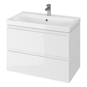 Cersanit S801-221-DSM - Κρεμαστή ντουλάπα μπάνιου με νιπτήρα MEDDIE 62x80 εκ. γυαλιστερό λευκό