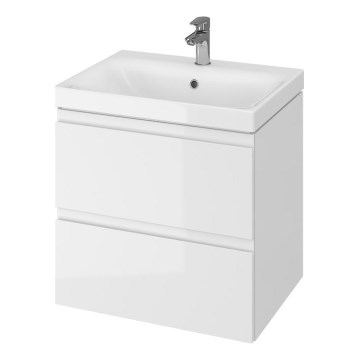 Cersanit S801-223-DSM - Κρεμαστή ντουλάπα μπάνιου MODUO 60x57x45 cm με νιπτήρα, σε γυαλιστερό λευκό