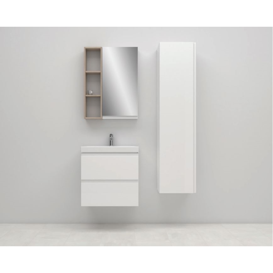 Cersanit S801-223-DSM - Κρεμαστή ντουλάπα μπάνιου MODUO 60x57x45 cm με νιπτήρα, σε γυαλιστερό λευκό