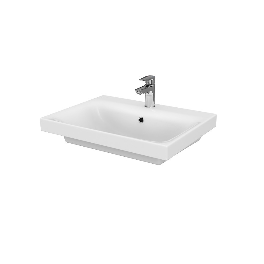 Cersanit S801-223-DSM - Κρεμαστή ντουλάπα μπάνιου MODUO 60x57x45 cm με νιπτήρα, σε γυαλιστερό λευκό