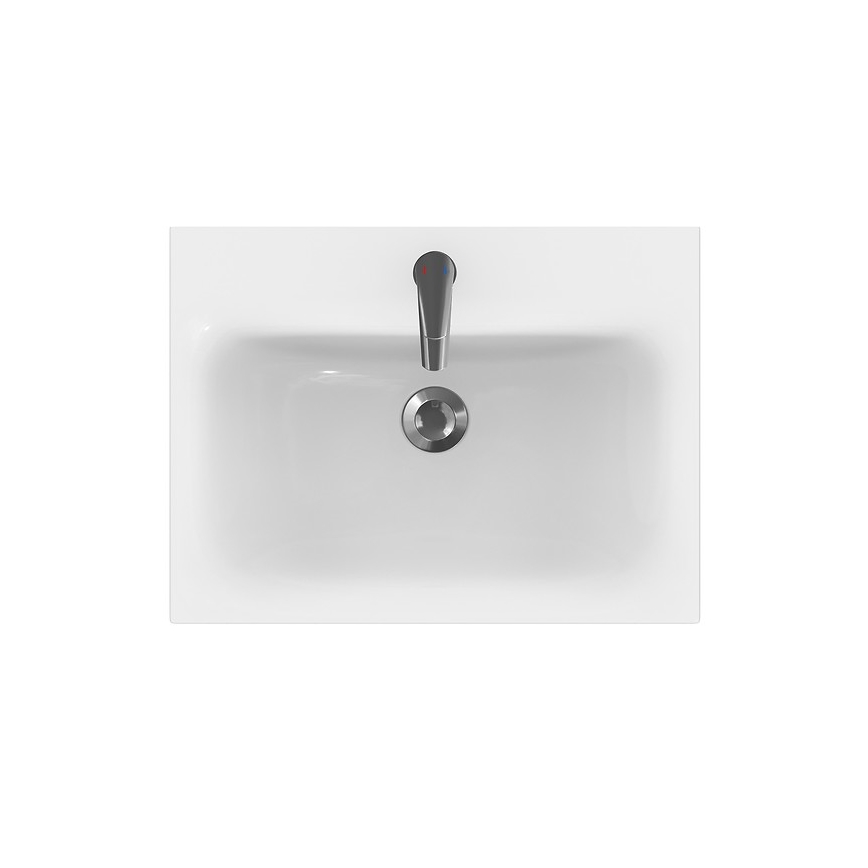 Cersanit S801-223-DSM - Κρεμαστή ντουλάπα μπάνιου MODUO 60x57x45 cm με νιπτήρα, σε γυαλιστερό λευκό