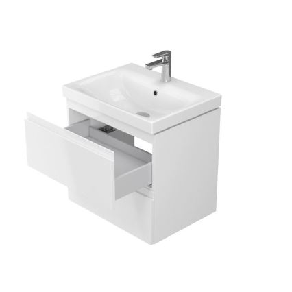 Cersanit S801-223-DSM - Κρεμαστή ντουλάπα μπάνιου MODUO 60x57x45 cm με νιπτήρα, σε γυαλιστερό λευκό