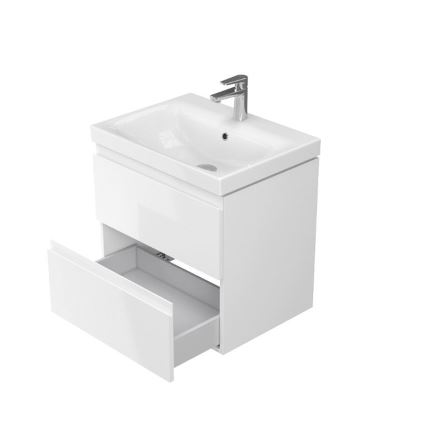 Cersanit S801-223-DSM - Κρεμαστή ντουλάπα μπάνιου MODUO 60x57x45 cm με νιπτήρα, σε γυαλιστερό λευκό