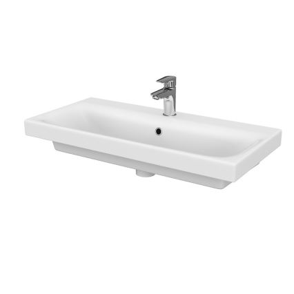 Cersanit S801-225-DSM - Κρεμαστό έπιπλο μπάνιου με ενσωματωμένο νιπτήρα MODUO SLIM, 80x57x38 cm, γυαλιστερό λευκό