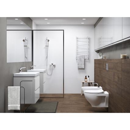 Cersanit S801-225-DSM - Κρεμαστή ντουλάπα μπάνιου με νιπτήρα MEDA SLIM 62x80 εκ. γυαλιστερό λευκό