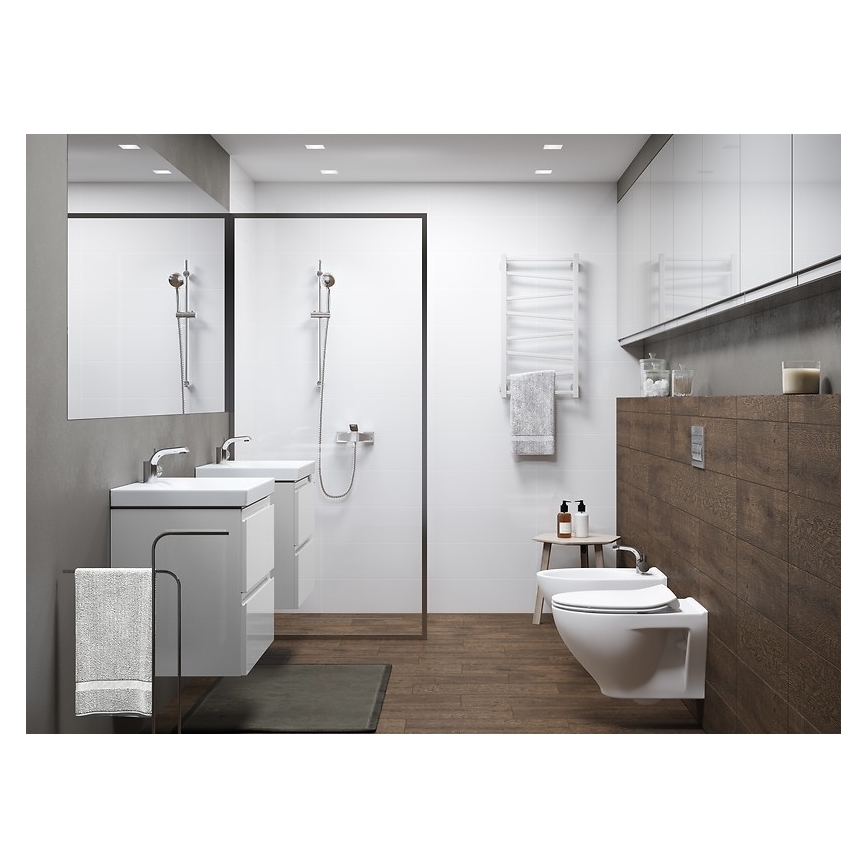 Cersanit S801-225-DSM - Κρεμαστή ντουλάπα μπάνιου με νιπτήρα MEDA SLIM 62x80 εκ. γυαλιστερό λευκό