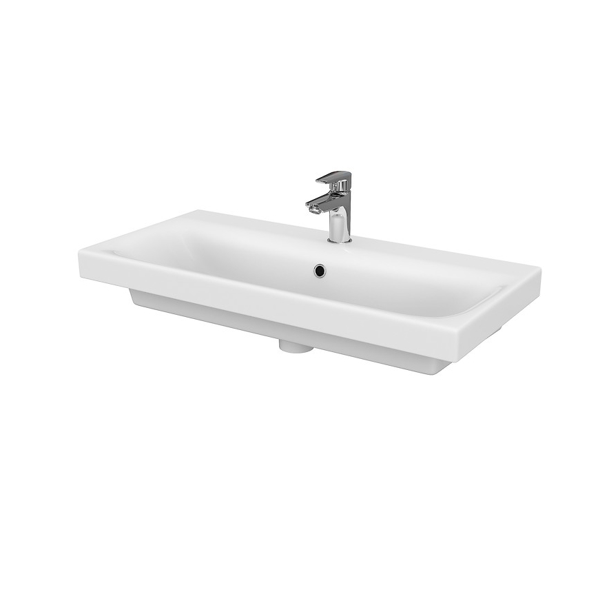 Cersanit S801-225-DSM - Κρεμαστή ντουλάπα μπάνιου με νιπτήρα MEDA SLIM 62x80 εκ. γυαλιστερό λευκό