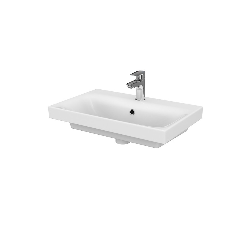 Cersanit S801-227-DSM - Κρεμαστή ντουλάπα μπάνιου με νιπτήρα MEDA SLIM 62x60 εκ. γυαλιστερό λευκό