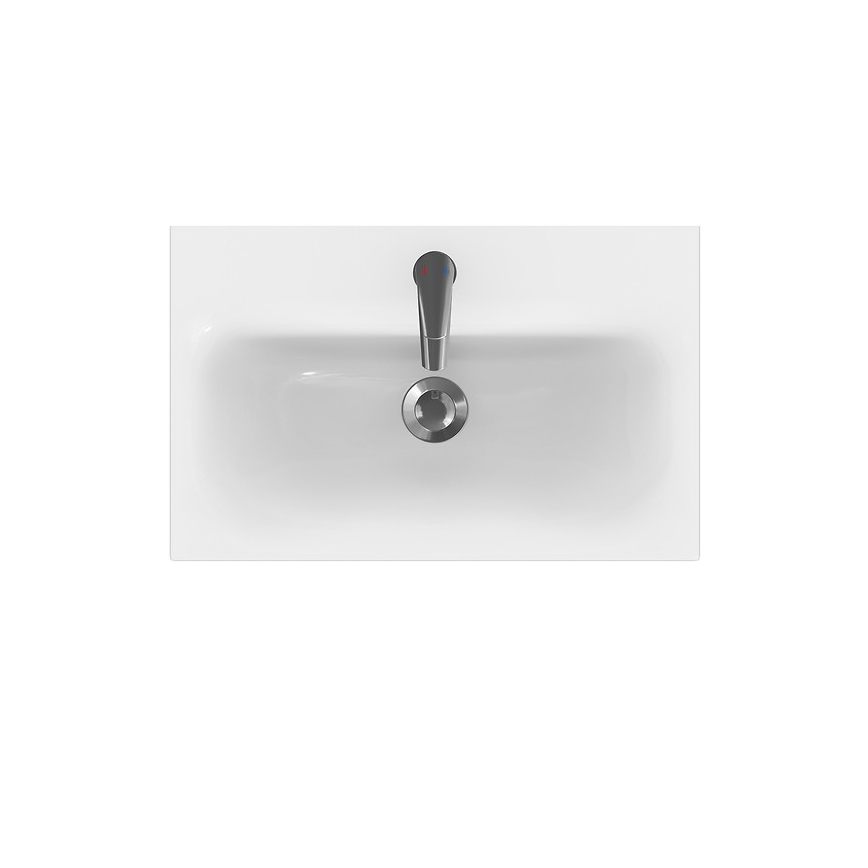 Cersanit S801-227-DSM - Κρεμαστή ντουλάπα μπάνιου με νιπτήρα MEDA SLIM 62x60 εκ. γυαλιστερό λευκό