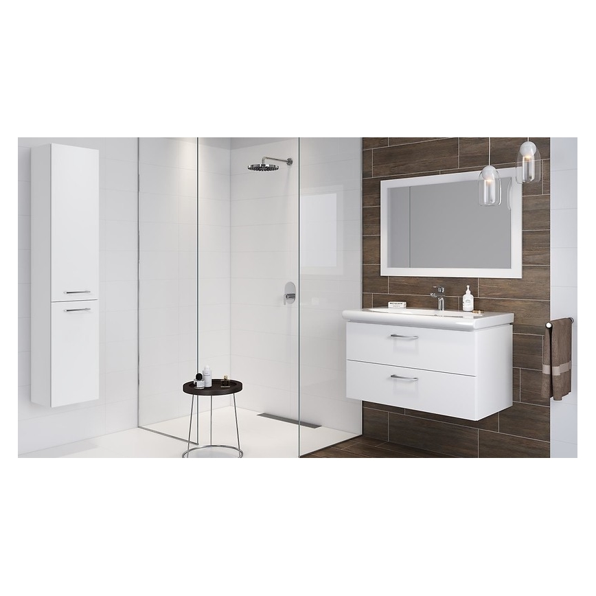 Cersanit S801-338-DSM - Επιτοίχιο έπιπλο μπάνιου με νιπτήρα LARA 80x46x45 cm λευκό