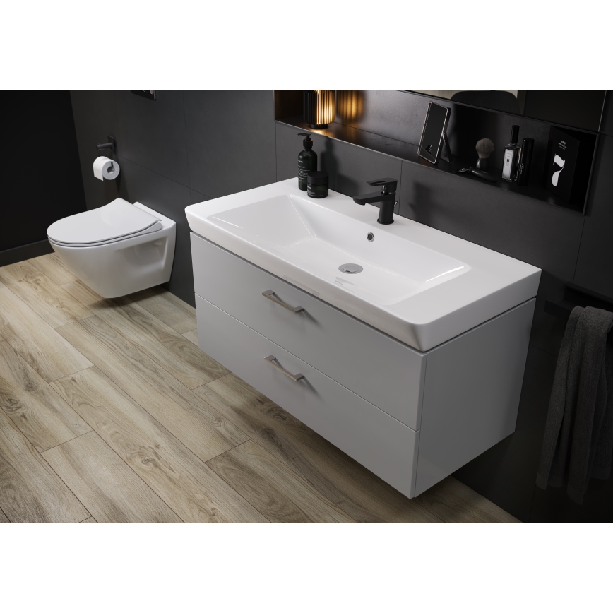 Cersanit S801-338-DSM - Επιτοίχιο έπιπλο μπάνιου με νιπτήρα LARA 80x46x45 cm λευκό