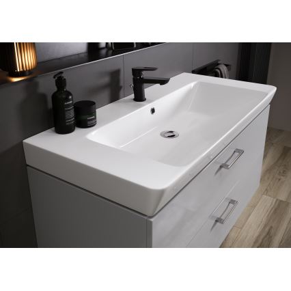 Cersanit S801-338-DSM - Επιτοίχιο έπιπλο μπάνιου με νιπτήρα LARA 80x46x45 cm λευκό